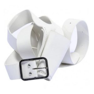 Baudrier en cuir blanc réglable