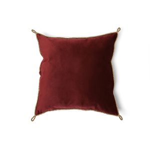 Coussin porte-décorations en velours bordeaux