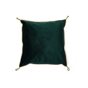 Coussin porte-décorations en velours vert
