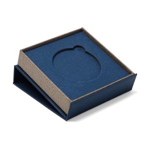 Écrin Gaïa bleu carré 60 mm
