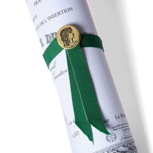 Ruban diplôme vert - Diamètre 75mm