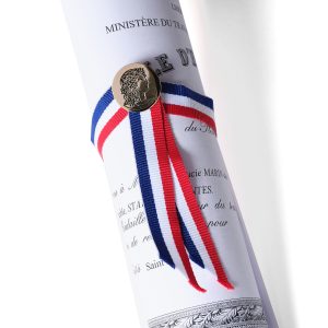 Ruban diplôme tricolore - Diamètre 75mm